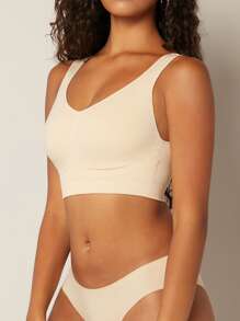 LUVLETTE Sujetador liso inconsútil fruncido - Albaricoque - Ver 9