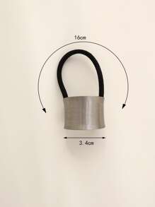 Dây buộc tóc trang trí hình vòng cung, Phụ kiện tóc, Tóc đuôi ngựa, Dây thun buộc tóc, Dây buộc tóc, Dây buộc tóc - Bạc - Xem 3