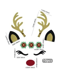 10入組鹿角造型蛋糕裝飾牙籤 - 彩色 - 查看 2