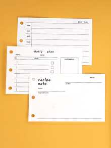 1 pieza Cuaderno de planes al azar - Blanco - Ver 2