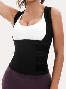 2025 Newest New Year Spring Women Sweat Enhancing Shaping Slimming Body Shaper Vest With Adjustable Hook-And-Loop Waist Trainer, Posture Corrector, Sweat-Wicking Fabric, Activewear, Yoga, Fitness, Thermal Fat Burning (PU Coating) Gym Accessories Belly Slimming Girdles, Lumbar Girdles Belly Slimming Corset - Pink - View 8