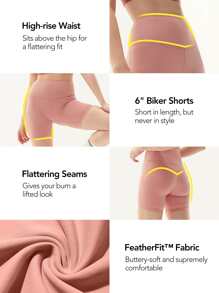 GLOWMODE 6" Shorts De Ciclista De Cintura Alta Featherfit™ - Rosa - Ver 5