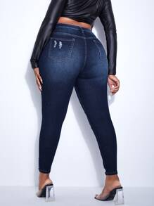 SHEIN SXY Plus Ripped Skinny Jeans