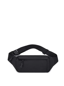 Minimalist Waist Bag Perfect For Outdoor Travel Sports, Lightweight, Portable - Black - View 1