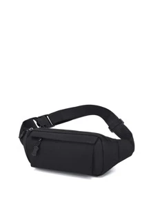 Minimalist Waist Bag Perfect For Outdoor Travel Sports, Lightweight, Portable - Black - View 2