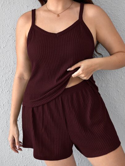 Ensemble de pyjama en maille côtelée unie / Ensemble de pyjama Ensemble de détente