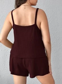 Plus Solid Waffle Knit PJ Set / Pajama Set Lounge Set