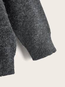 SHEIN Toddler Boys Chevron & Geo Pattern Jumper - Dark Grey - View 5