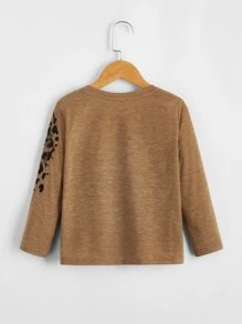 SHEIN Toddler Boys Leopard Print Tee - Camel - View 2