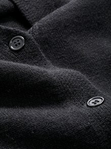 DAZY Nữ Cardigans Thắt lưng Nút phía trước màu trơn Giải trí - màu đen - Xem 8