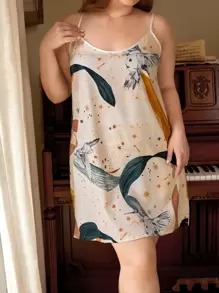 Đầm mặc nhà Kích Thước Lớn Thú vật Thực vật Thanh lịch - Nhiều màu - Xem 1