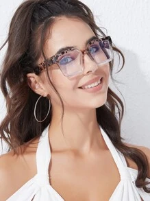 Gafas con montura cuadrada de estampado de leopardo - Multicolor - Ver 6