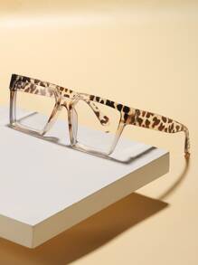 Gafas con montura cuadrada de estampado de leopardo - Multicolor - Ver 5