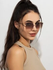 Rimless Tinted Lens Fashion Glasses Tinted Lens For A Vintage Boho Look Elegant Shades Beach Accessories Beach Accessories For Women Glasses Shades