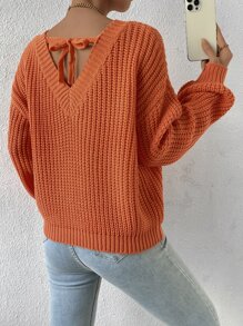 Jersey de cuello V de hombros caídos