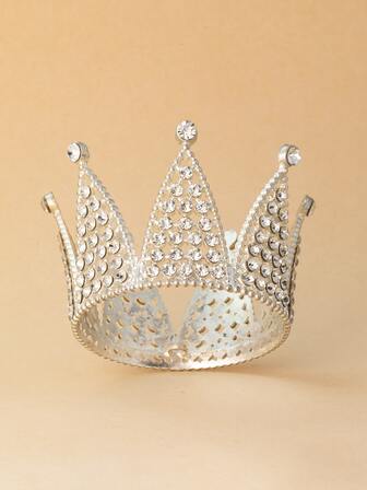 Tocado nupcial con diamante de imitación con diseño de corona