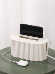 1入組素色書桌收納盒 - 白色 - 查看 3