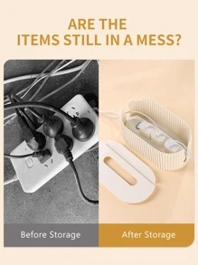 1入組素色書桌收納盒 - 白色 - 查看 6