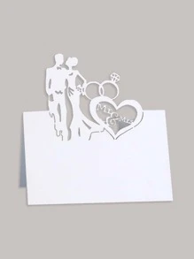 10入組婚禮派對座位卡 - 白色 - 查看 1