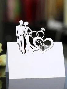 10入組婚禮派對座位卡 - 白色 - 查看 2