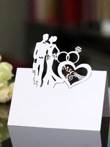 10入組婚禮派對座位卡 - 白色 - 查看 3