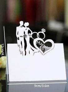 10入組婚禮派對座位卡 - 白色 - 查看 4