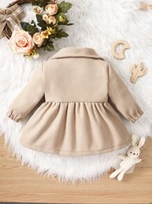 Baby Girl Button Front Peter Pan Collar Coat