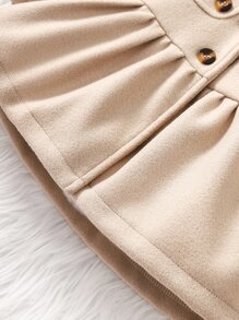 Baby Girl Button Front Peter Pan Collar Coat