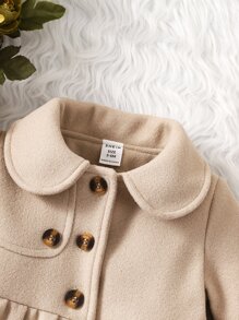 Baby Girl Button Front Peter Pan Collar Coat