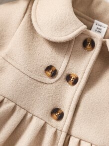 Baby Girl Button Front Peter Pan Collar Coat