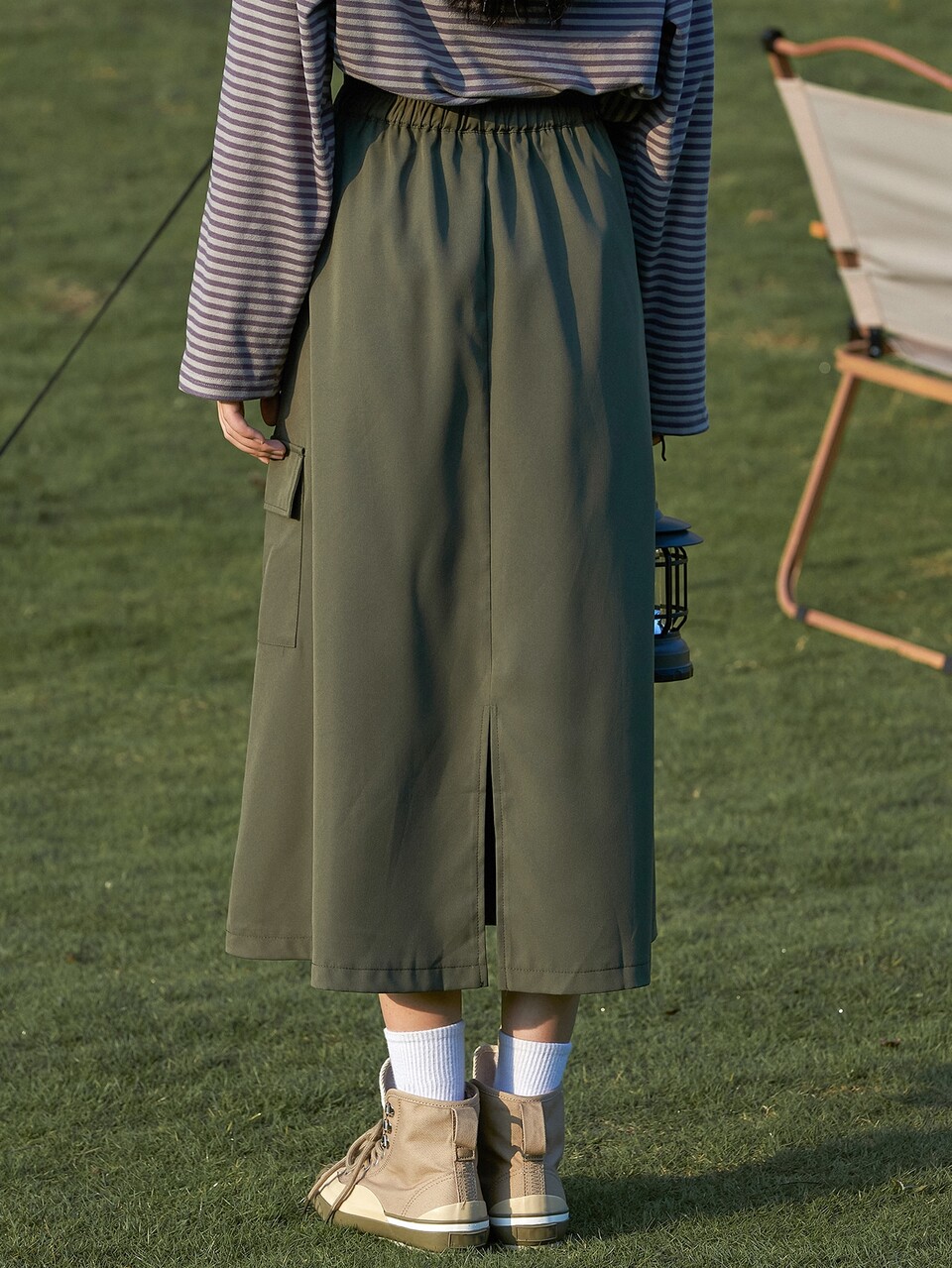 High Waist Pocket Side Skirt