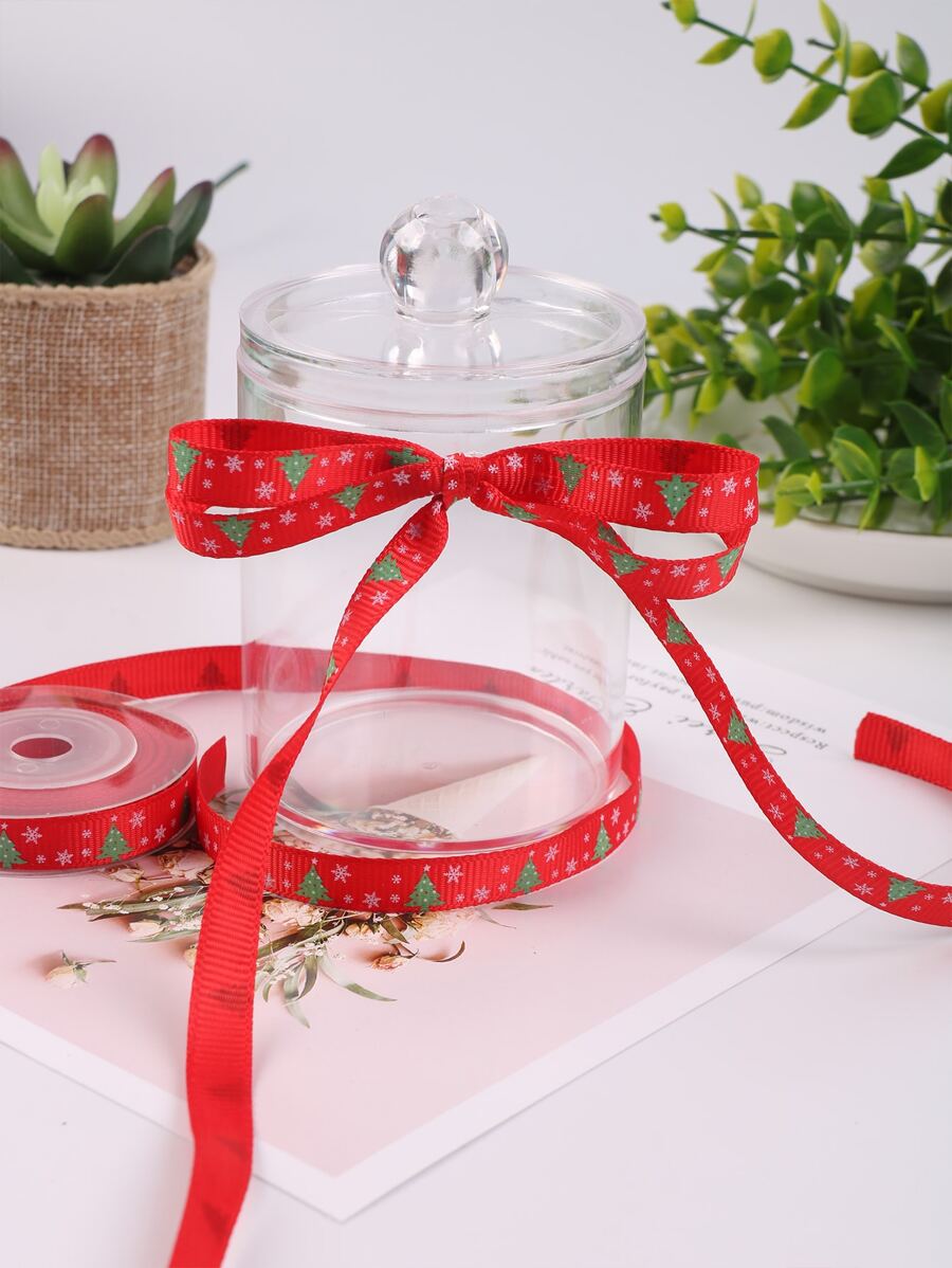 1 rolo Fita de embrulho Árvore de Natal & Padrão de Floco de Neve - Multicolorido - Ver 1