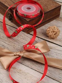 1 rolo Fita de embrulho Árvore de Natal & Padrão de Floco de Neve - Multicolorido - Ver 4