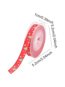 1 rolo Fita de embrulho Árvore de Natal & Padrão de Floco de Neve - Multicolorido - Ver 2