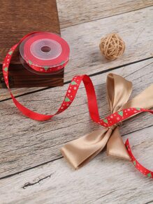 1 rolo Fita de embrulho Árvore de Natal & Padrão de Floco de Neve - Multicolorido - Ver 5