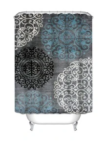 Mandala Print Shower Curtain - Multicolor - View 2