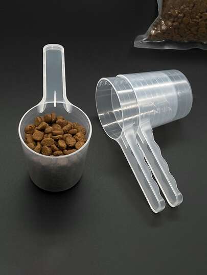 1 peça mini colher medidora transparente para animais de estimação (50g/100ml)