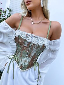Apperloth A 1 Miếng Áo nịt ngực Top Mô hình hoa Lỗ Coa dây Bandana Hem - Nhiều màu - Xem 6