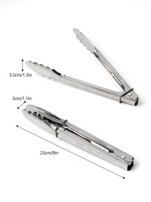 1pc Stainless Steel Non-slip Food Tongs, Multi-purpose Barbecue Tongs For Home
