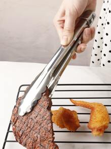 1pc Stainless Steel Non-slip Food Tongs, Multi-purpose Barbecue Tongs For Home
