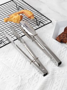 1pc Stainless Steel Non-slip Food Tongs, Multi-purpose Barbecue Tongs For Home