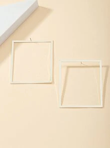 Hoa tai hình vuông - Bạc - Xem 2