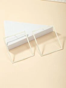 Hoa tai hình vuông - Bạc - Xem 3