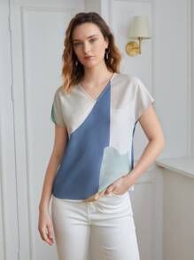 MOTF PREMIUM LINEN BATWING SLEEVE TOP - Multicolor - View 1