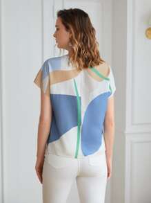 MOTF PREMIUM LINEN BATWING SLEEVE TOP - Multicolor - View 2