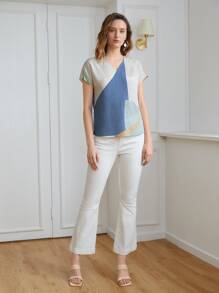 MOTF PREMIUM LINEN BATWING SLEEVE TOP - Multicolor - View 5