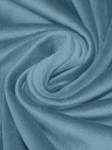 Plain Pom Pom Decor Single Panel Curtain - Blue - View 6