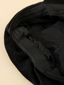 Solid Baker Boy Cap - Black - View 4