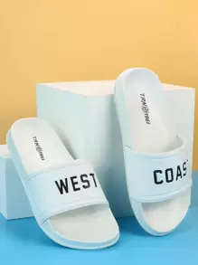 男士字母圖案拖鞋 - 白色 - 查看 2