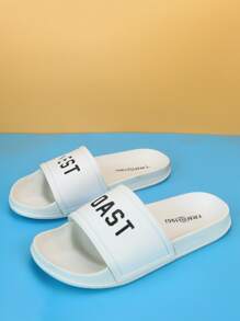 男士字母圖案拖鞋 - 白色 - 查看 4